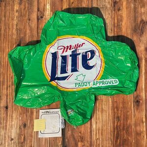 Vintage Miller Lite Green‎ Inflatable Shamrock 1999 Never Been Filled NEW